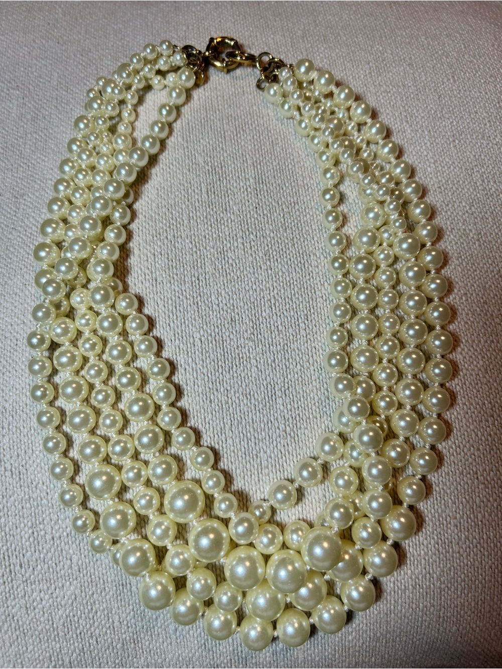 Multi-Strand Ivory Pearl Statement Necklace - Women Jewelry